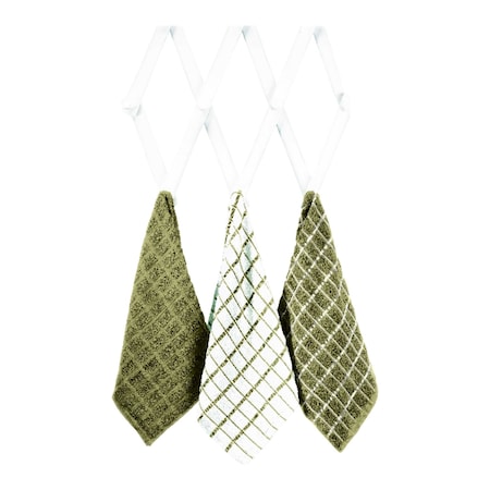 Ritz Ritz Mocha Cotton Check Kitchen Towel 3 pk 82461